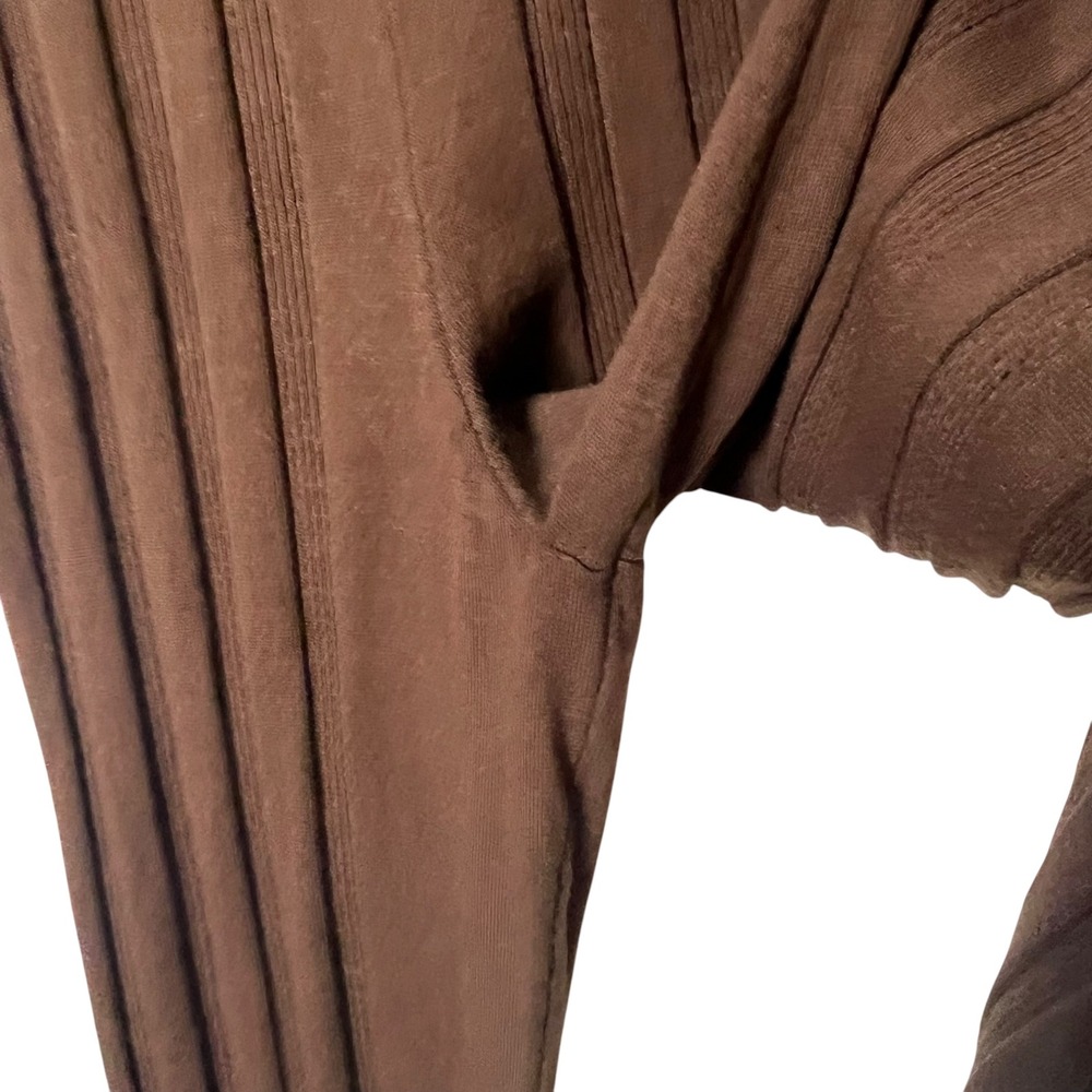 Anthropologie Daily Practice Flare Sweater Pants Brown Ribbed Knit Lounge Medium - Picture 7 of 10